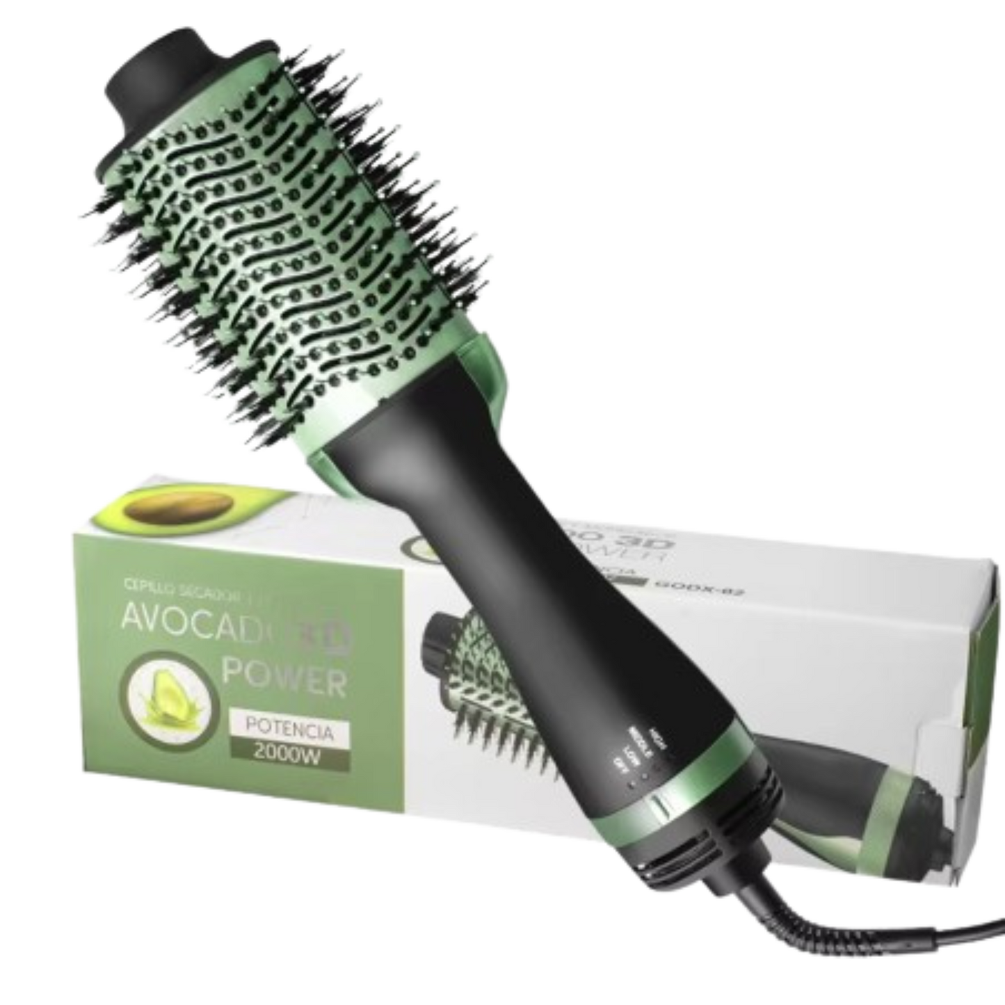 Cepillo Secador Alisador 3 en 1 Aguacate 3D