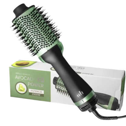 Cepillo Secador Alisador 3 en 1 Aguacate 3D